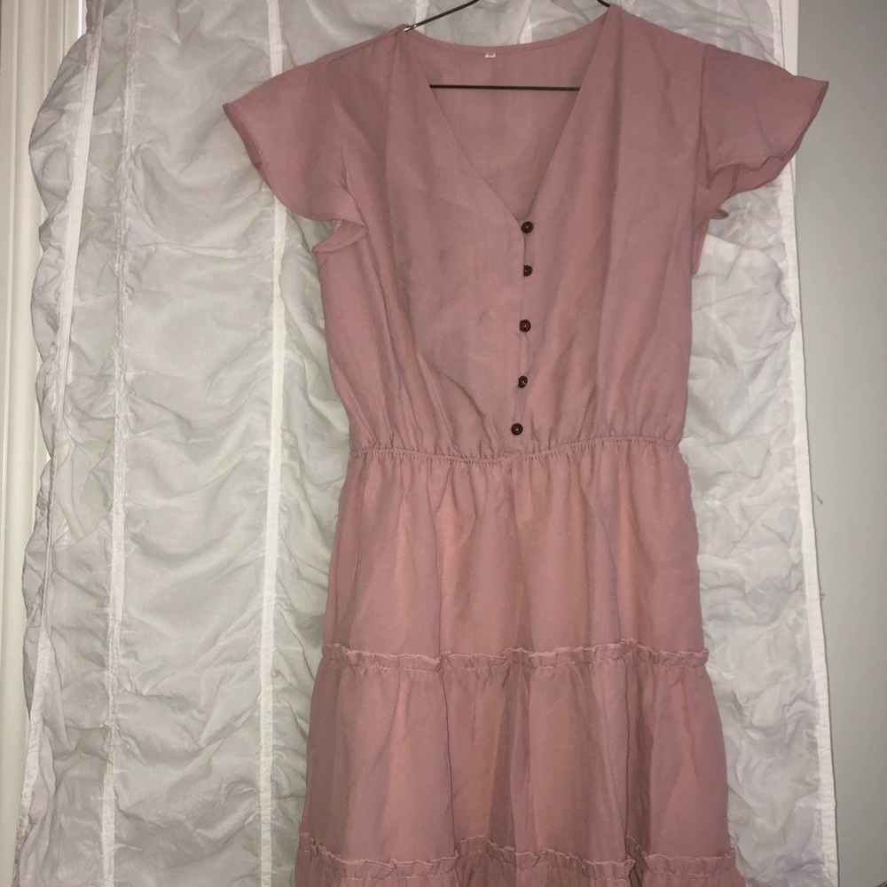 Pale pink mini dress